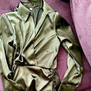 New Emerald Satin Dress